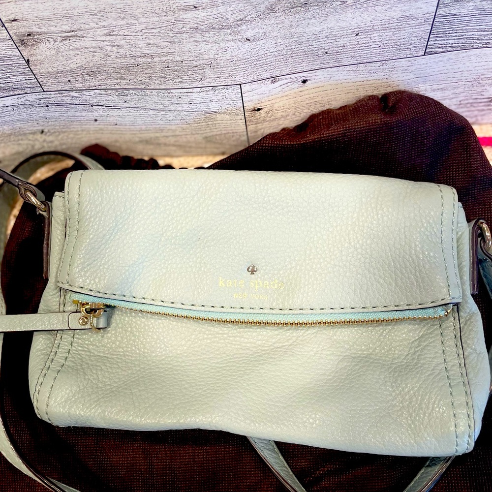 Small green kate spade cross body